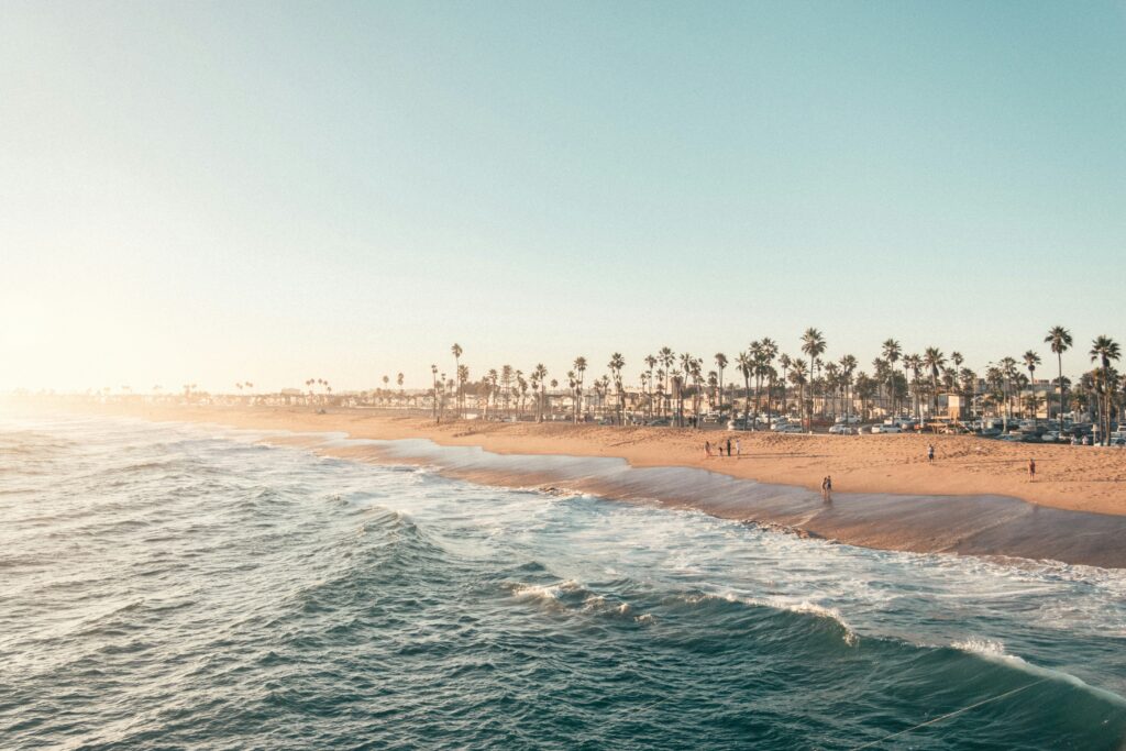 newport beach coastline in southern california